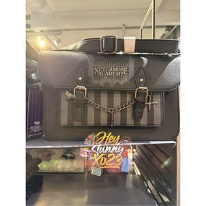 Wednesday Nevermore Academy Charm Crossbody Bag